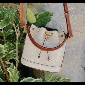 Tory Burch T Monogram Perforated Bucket Bag